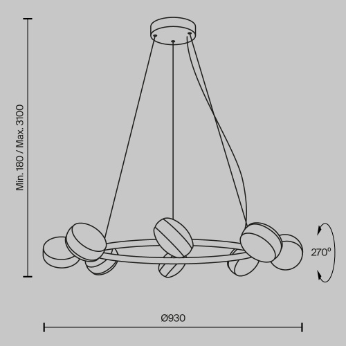 Подвесной светильник Maytoni MOD299PL-L80BC3K фото 8 Подвесной светильник Maytoni MOD299PL-L80BC3K фото 8
