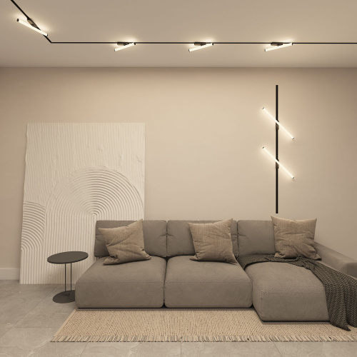 DK6448-BK Поворотный однофазный трековый светильник STROM со светодиодом L300mm 220V 10W 150° 4000K IP20 черный алюминий/акрил фото 3