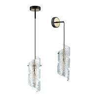 5439/1 MODERN ODL_EX25 071 черный/золото/металл/стекло Подвес/бра E14 1*40W FUSILLI