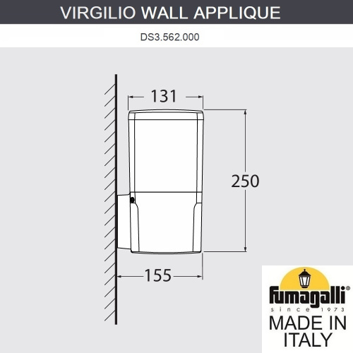 Fumagalli Светильник уличный настенный FUMAGALLI VIRGILIO APPLIQUE DS3.562.000.LYF1R фото 3 Fumagalli Светильник уличный настенный FUMAGALLI VIRGILIO APPLIQUE DS3.562.000.LYF1R фото 3
