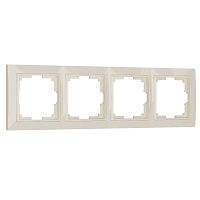 Рамка из поликарбоната на 4 поста Snabb Basic слоновая кость W0042003