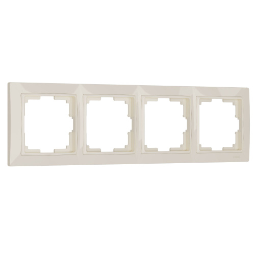 Рамка из поликарбоната на 4 поста Snabb Basic слоновая кость W0042003