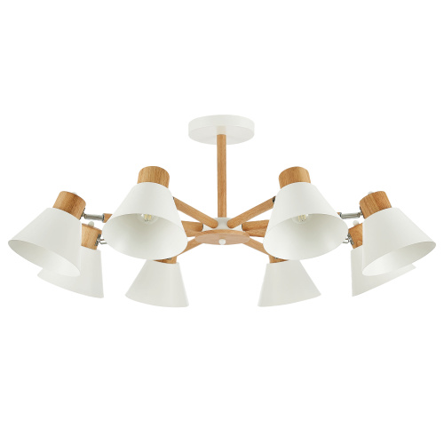 SLE103702-08 Светильник потолочный Светлое дерево, Белый/Белый E27 8*60W BUVE фото 3