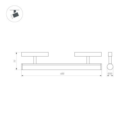 Трековый светодиодный светильник Arlight Mag-Orient-Tube-Corner-L600-20W Warm3000 037350 фото 3