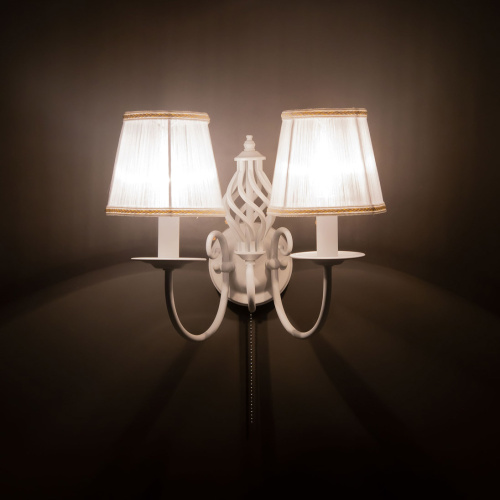 Citilux Ровена CL427320 Бра с абажурами с выключателем Белое фото 4 Citilux Ровена CL427320 Бра с абажурами с выключателем Белое фото 4
