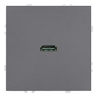 Розетка HDMI 2.0 Type A (механизм), серия Эмили, STEKKER, RST00-5118-10, платиново-серый, soft touch