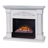 Электрокамин RealFlame Ofelia 26 WT дуб белый с серебряной патиной с очагом 3D Cassette 630