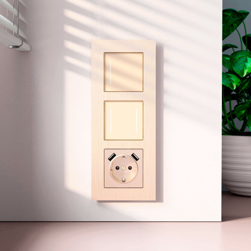 Рамка из металла на 3 поста АluMax шампань алюминий W0033511 фото 2 Рамка из металла на 3 поста АluMax шампань алюминий W0033511 фото 2