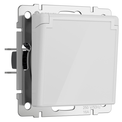 Розетка влагозащ. с зазем. с защит. крышкой и шторками (белый акрил) W1171241 Розетка влагозащ. с зазем. с защит. крышкой и шторками (белый акрил) W1171241