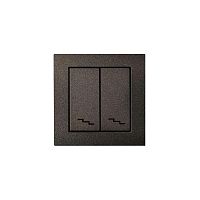 Переключатель двухклавишный Liregus антрацит 28-109