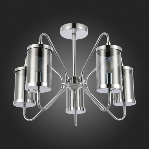 SLE102302-05 Светильник потолочный Хром/Дымчатый E14 5*40W VALIERI фото 6