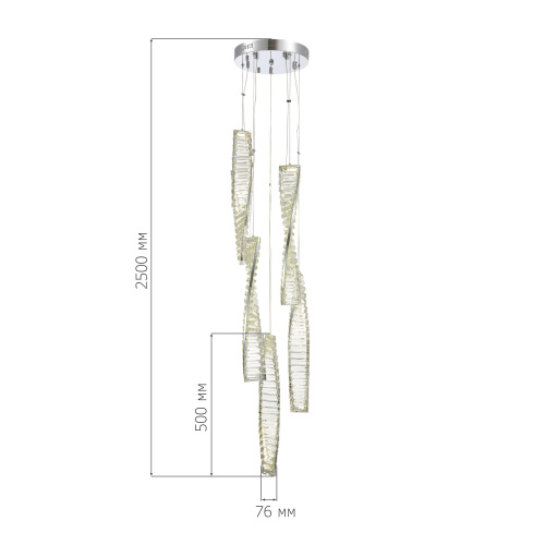 SL6205.103.05 Светильник подвесной ST-Luce Хром/Прозрачный LED 1*55W 4000K ELICA