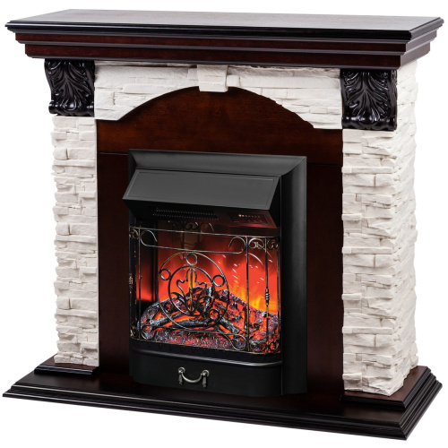 Каминокомплект DUBLIN LUX/ДУБЛИН ЛЮКС Античный дуб с очагом Электроочаг MAJESTIC LUX RC/МАДЖЕСТИК С ПУЛЬТОМ фото 2