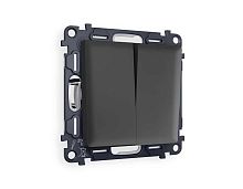 Комплект механизма 2-кл выключателя AMBRELLA VOLT ALFA Графит мягкое касание QUANT (AP9030, VM115) MA903010