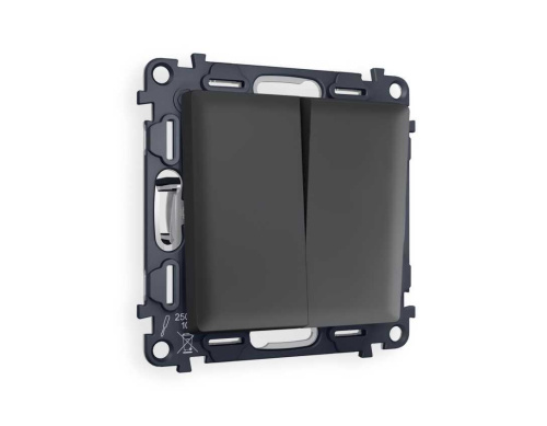 Комплект механизма 2-кл выключателя AMBRELLA VOLT ALFA Графит мягкое касание QUANT (AP9030, VM115) MA903010 Комплект механизма 2-кл выключателя AMBRELLA VOLT ALFA Графит мягкое касание QUANT (AP9030, VM115) MA903010