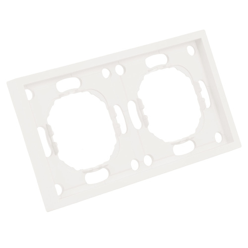 Рамка STEKKER, PFR00-5002-01 2-местная, серия Эмили, белый фарфор, soft touch фото 4