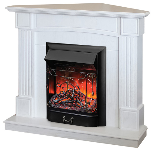 Каминокомплект ANDREA CORNER/АЛЬФА УГЛ. Беленый дуб с очагом Электроочаг MAJESTIC LUX RC/МАДЖЕСТИК С ПУЛЬТОМ фото 2