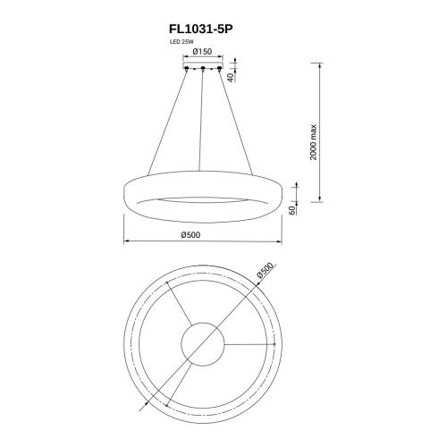 Подвесная люстра Modum FL1031-5P фото 2 Подвесная люстра Modum FL1031-5P фото 2