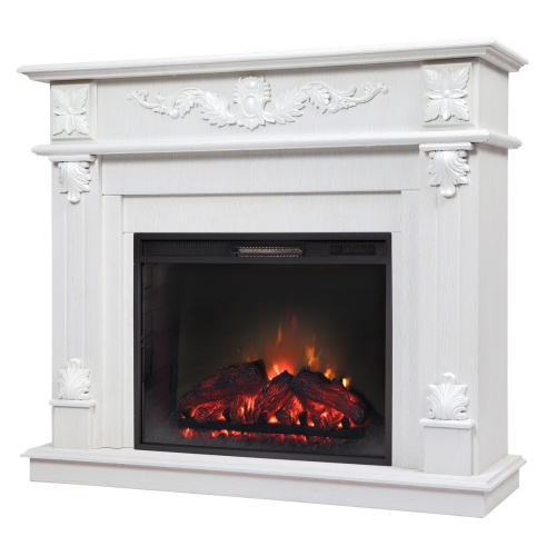 Каминокомплект PHILADELPHIA/ВЕРОНА Белое золото с очагом Электроочаг SPARTA 25.5 фото 2