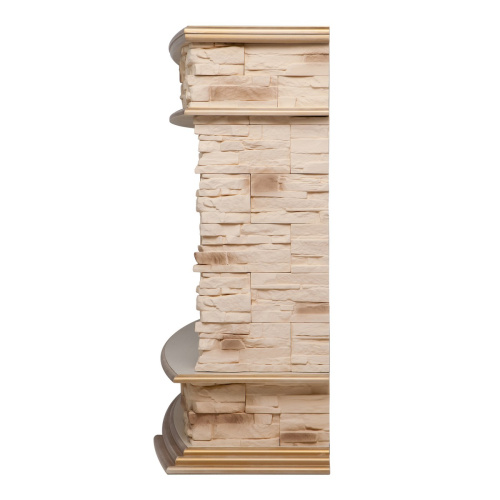 Каминокомплект FRANKFURT/ТУРИН Бежевый дуб с золотой патиной с очагом Электроочаг JOKER/ДЖОКЕР 45 фото 4