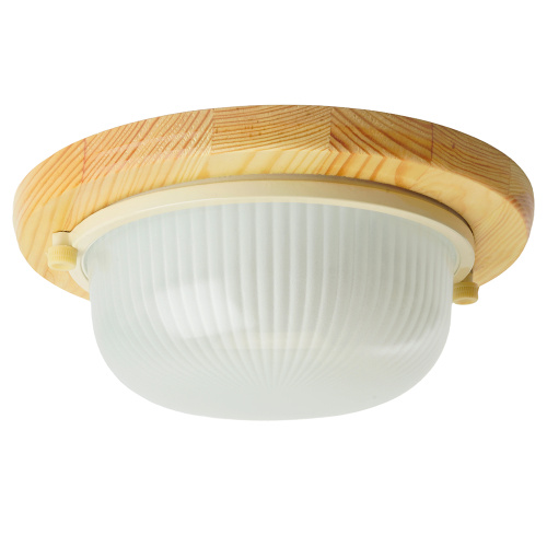 Светильник накладной IP54, 220V 60Вт Е27, дерево, клен, круг НБО 03-60-011 фото 3