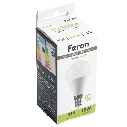 Лампа светодиодная Feron LB-990 Шарик E14 15W 175-265V 4000K фото 4