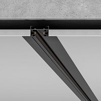 Встраиваемый однофазный шинопровод 1 метр черный (с вводом питания и заглушкой) 85082/00