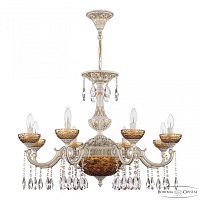 Люстра с хрустальными подвесками AL78101P/8/250 A WMG P Amber/M-1F Bohemia Ivele Crystal (Богемия Ивеле Кристалл)
