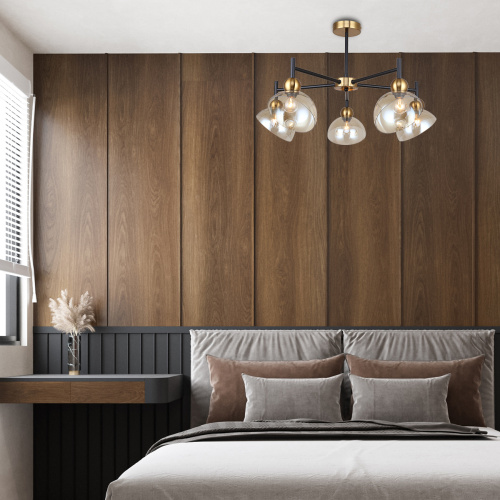 Светильник на штанге Escada 2109/5P E14*40W Black/Brass фото 2 Светильник на штанге Escada 2109/5P E14*40W Black/Brass фото 2