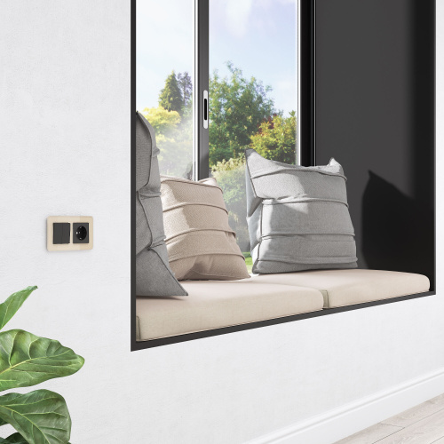 Перекрестный переключатель двухклавишный (чёрный матовый) W1123006 фото 4