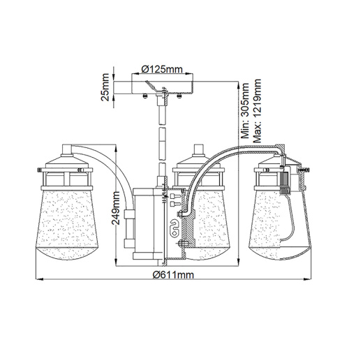 Подвесной фонарь  Kichler, арт. KL-LYNDON-5P-AZ фото 7