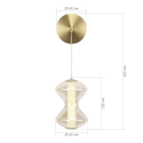 SL6136.201.01 Светильник настенный ST-Luce золото/коньячный LED 1*6W 3000K SPINE фото 2