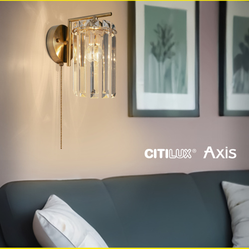 Citilux AXIS CL313413 Бра хрустальное с выключателем Бронза фото 4 Citilux AXIS CL313413 Бра хрустальное с выключателем Бронза фото 4