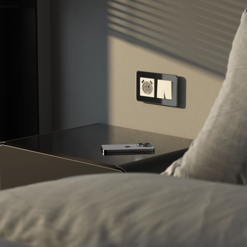 Рамка из стекла на 2 поста Elite черный W0022448 фото 4