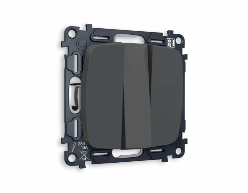 Комплект механизма 3-кл выключателя AMBRELLA VOLT OMEGA Графит мягкое касание 10A-250V QUANT (OP9050, VM133) MO905010