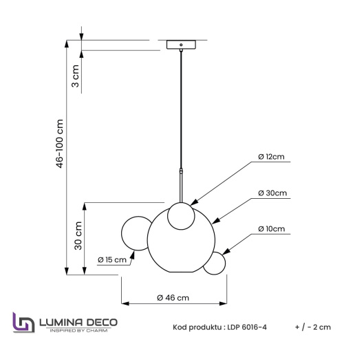 Подвесной светильник Lumina Deco Neroni LDP 6016-3+1 GD фото 3