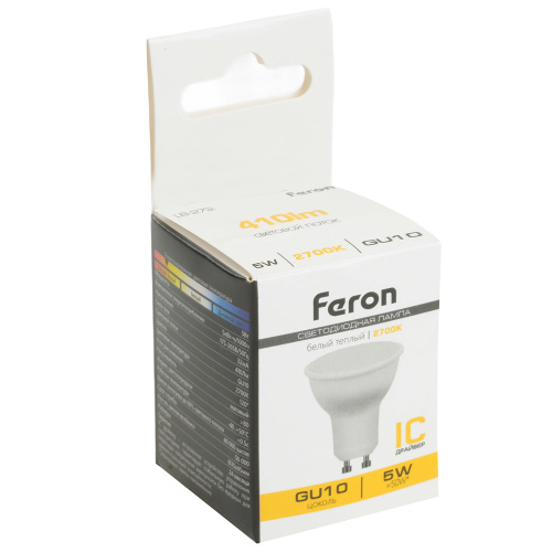 Лампа светодиодная Feron LB-272 MR11 GU10 5W 175-265V 2700K фото 4