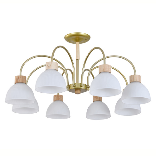 Светильник на штанге 150005/8R E27*60W Gold/Wood фото 2 Светильник на штанге 150005/8R E27*60W Gold/Wood фото 2