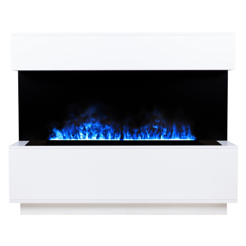 Каминокомплект MODERN/МОДЕРН Белый матовый с очагом Электроочаг CASSETTE/КАССЕТА LED 1000