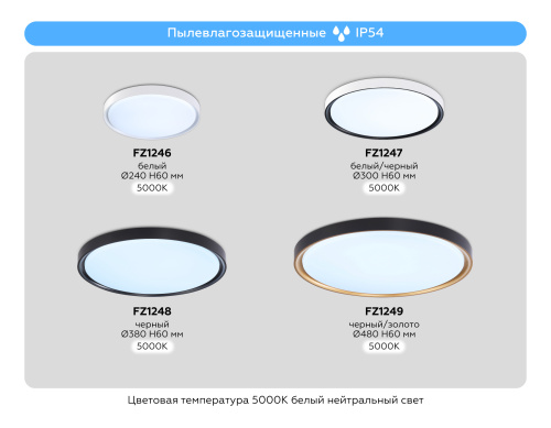 Потолочный светодиодный светильник 5000K 30Вт IP54 фото 7 Потолочный светодиодный светильник 5000K 30Вт IP54 фото 7