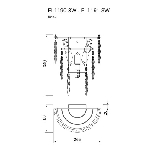 Бра Sovrana Gold FL1190-3W фото 2 Бра Sovrana Gold FL1190-3W фото 2