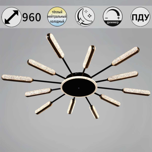 Потолочная люстра Reluce 08290-0.3-12 BK+GD