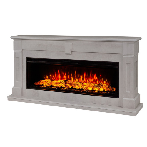 Каминокомплект KELLIE/БРИСТОЛЬ Бетон светлый с очагом Электроочаг JOKER/ДЖАСПЕР 52 фото 2