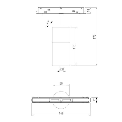 Умный трековый светильник 6W 2700-6500K Dim R01 Slim Magnetic 85074/01 фото 8