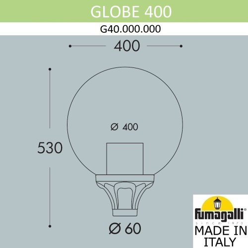 Fumagalli Фонарь на столб FUMAGALLI GLOBE 400 G40.B40.000.AYE27 фото 3 Fumagalli Фонарь на столб FUMAGALLI GLOBE 400 G40.B40.000.AYE27 фото 3