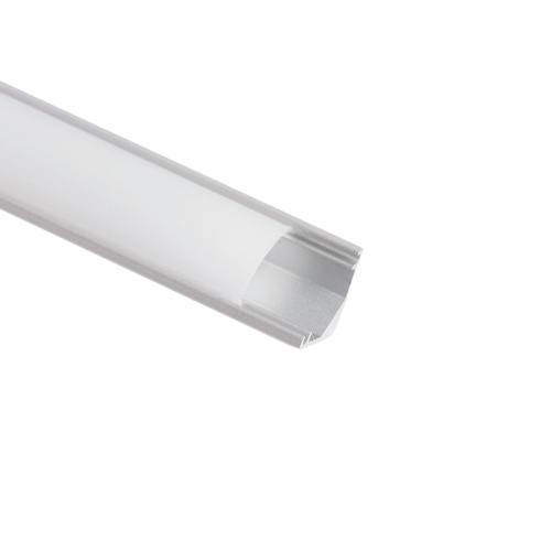 Профиль алюминиевый "угловой круглый 7.9*7.9мм", серебро, CAB240 (в комплекте с матовым экраном, 2 заглушками, 4 крепежами) FERON фото 2