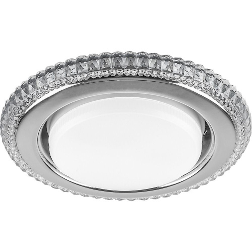 Светильник встраиваемый с белой LED подсветкой Feron CD4036 потолочный GX53 без лампы, прозрачный, хром Светильник встраиваемый с белой LED подсветкой Feron CD4036 потолочный GX53 без лампы, прозрачный, хром