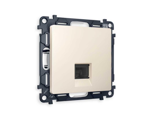 Комплект механизма компьютерной розетки AMBRELLA VOLT ALFA Бежевый матовый RJ-45(8P8C) CAT6 с шторкой QUANT (AP3320, VM188) MA332010