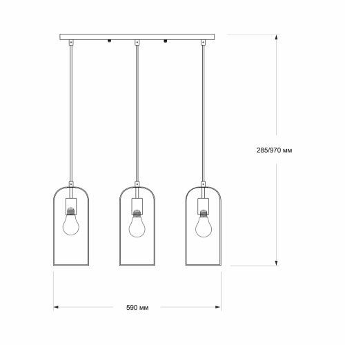 Подвесной светильник Escada 10198/3S E27*60W Black фото 2 Подвесной светильник Escada 10198/3S E27*60W Black фото 2