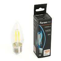 Лампа светодиодная Feron.PRO LB-1206 Свеча E27 1000LM 6W 175-265V 6400K